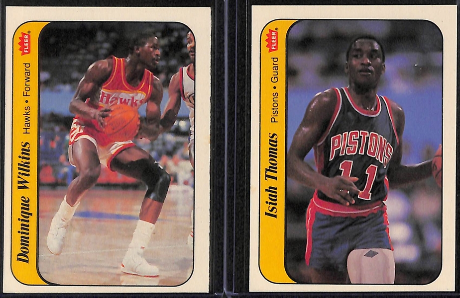 1986-87 Fleer Basketball Sticker Partial Set (Missing Only Michael Jordan Sticker) - 10 of 11 Stickers