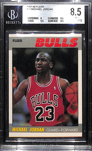 1987-88 Fleer Michael Jordan 2nd Year Card Graded BGS 8.5