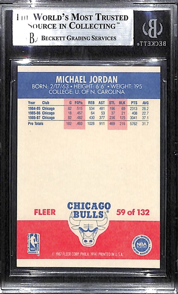 1987-88 Fleer Michael Jordan 2nd Year Card Graded BGS 8.5