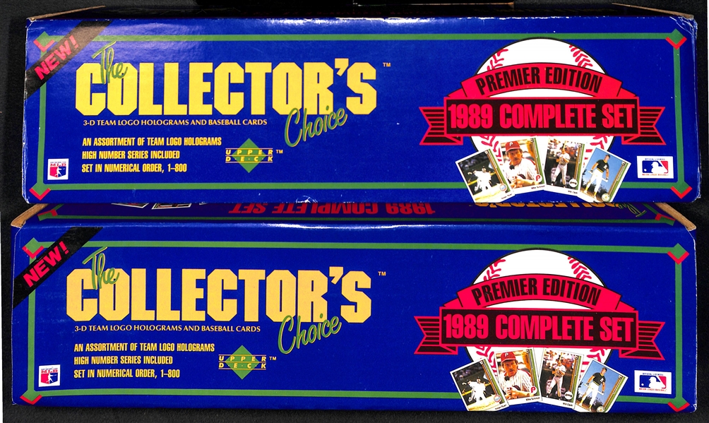 Lot of (2) 1989 Upper Deck Baseball Card Complete Factory Sets w. Ken Griffey Upper Deck Rookie Cards