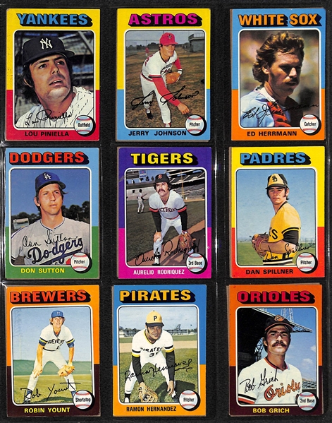 1975 Topps Baseball Card Complete Set of 660 Cards w. Brett and Yount Rookies