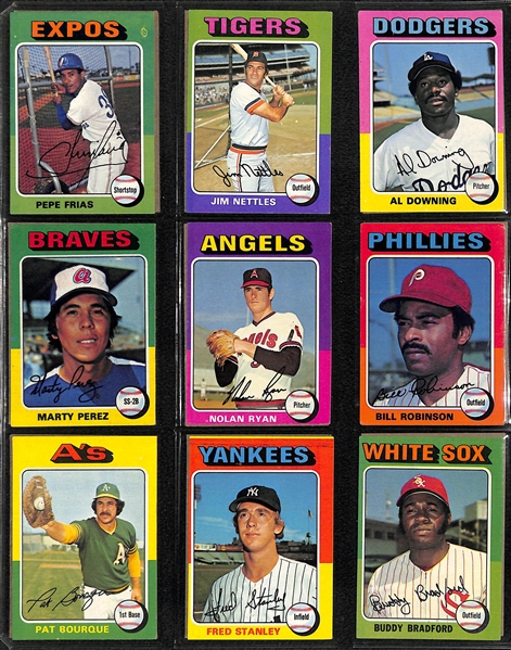 1975 Topps Baseball Card Complete Set of 660 Cards w. Brett and Yount Rookies
