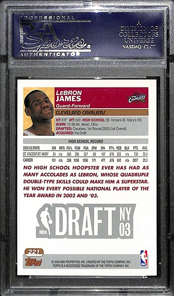 2003-04 Topps Lebron James Rookie Card PSA 8 NM-Mint