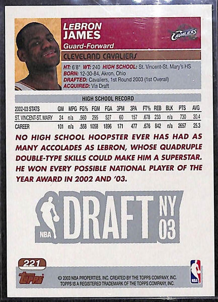 2003-04 Topps Lebron James Rookie Card