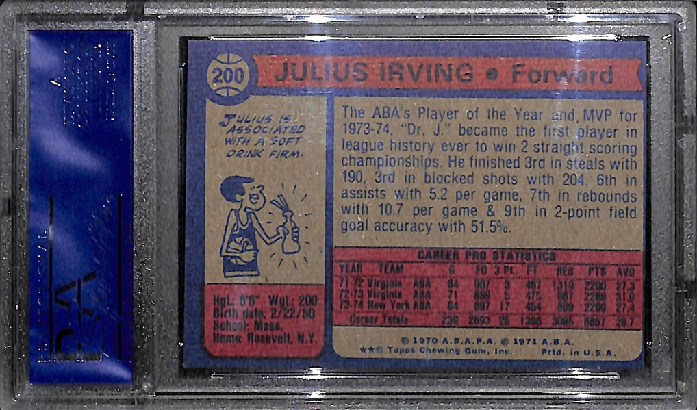 1974-75 Topps Julius Erving All Star #200 Graded PSA 8