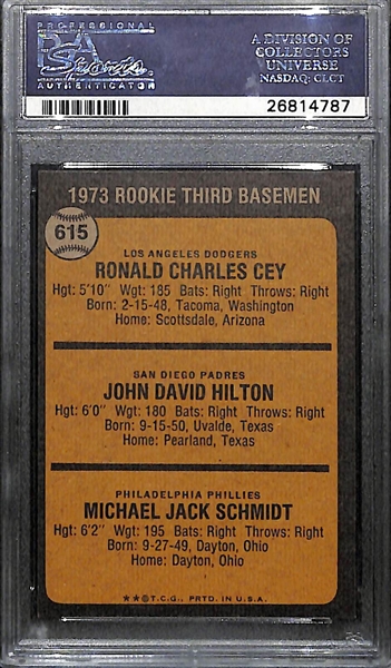 1973 Topps Mike Schmidt (HOF) Rookie Card #615 - Graded PSA 9(OC)