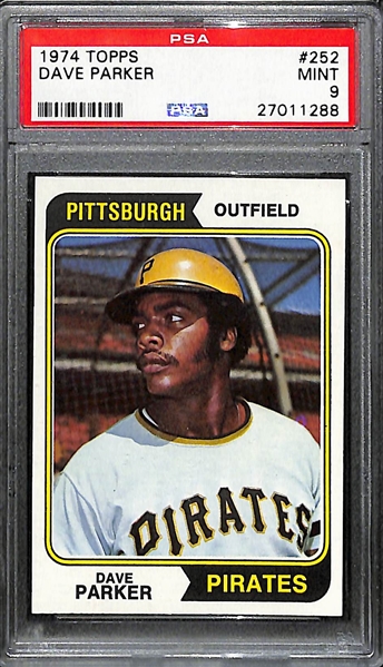 1974 Topps Dave Parker Rookie Card #252 - Graded PSA 9