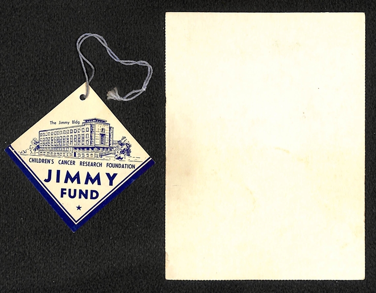 1957 Ted Williams Jimmy Fund Glove Tag Card and Rare 1964 Hasbron Hank Aaron Challenge the Yankees Card