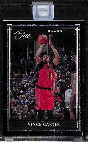 2019-20 Panini One-And-One Vince Carter Encased Black Refractor (#ed 1/1)