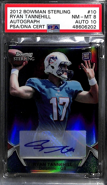 Ryan Tannehill and Chase Young Autographed Rookie Cards (2012 Bowman Sterling Black Tannehill PSA 8 w. 10 Auto; 2020 Panini Origins Chase Young #8/17)