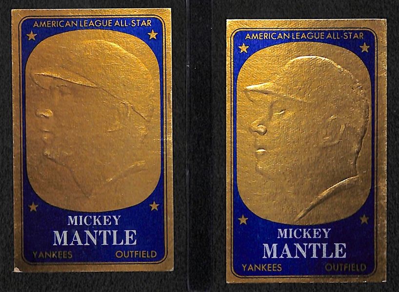 Lot of (2) 1965 Topps Embossed Mickey Mantle #11 Cards