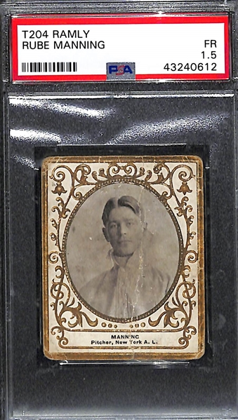 1909 T204 Ramly Turkish Tobacco Rube Manning (New York Yankees) PSA 1.5