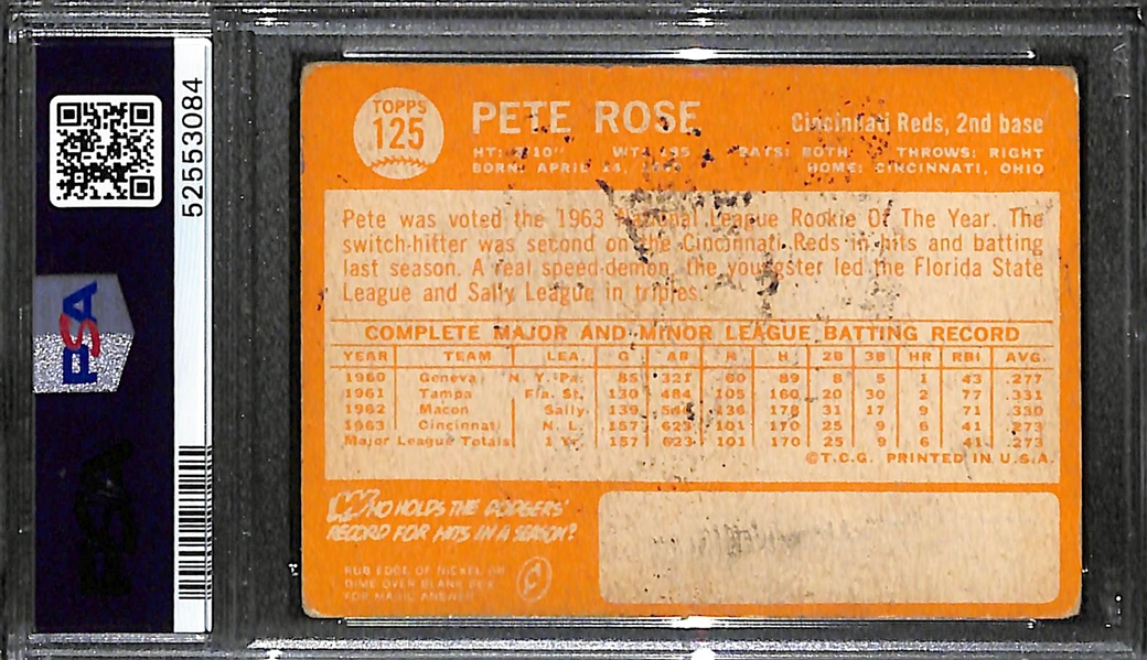 1964 Topps Pete Rose #125 All-Star Rookie Graded PSA 1 (2nd Year Card)