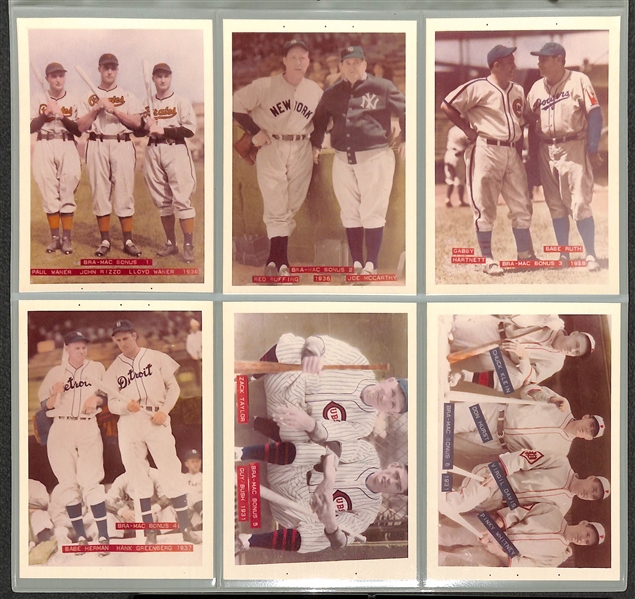 Lot of 156 George Burke 1970s Color Tint Photos  w. Babe Ruth, Walter Johnson, Jimmie Foxx (Made by George Brace)