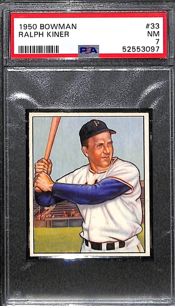 1950 Bowman Ralph Kiner #33 Graded PSA 7