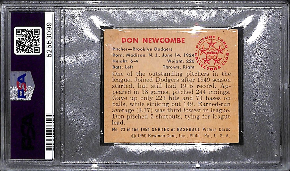 1950 Bowman Don Newcombe #23 Graded PSA 6