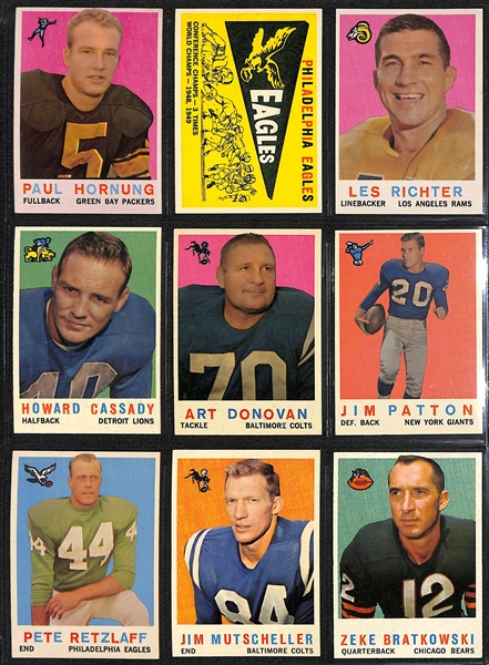 1959 Topps Football Complete Set of 176 Cards w. Jim Brown 2nd Year Card
