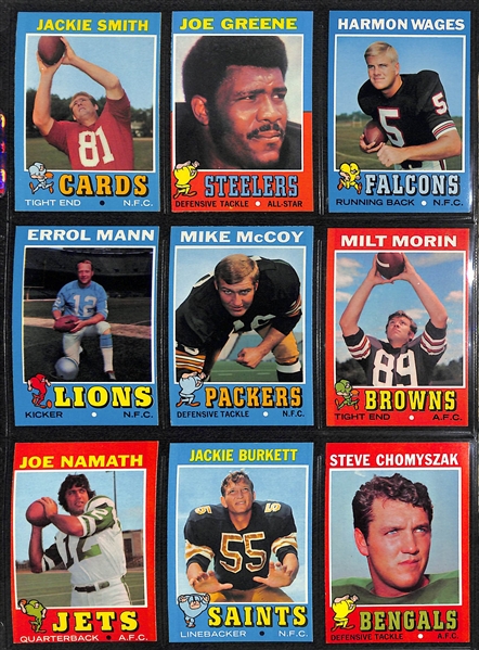 1971 Topps Football Complete Set of 263 Cards w. Bradshaw & Greene Rookie Cards