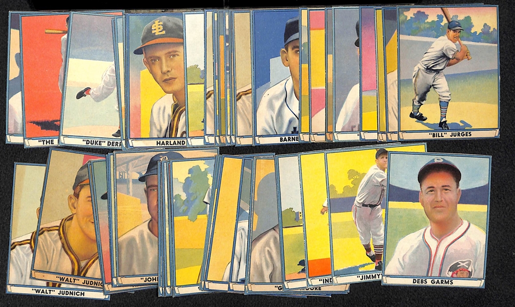 Lot of (54) Authentic/Trimmed 1941 Play Ball Cards w. Henrich, V. DiMaggio, Keller, Derringer, Camilli, Jurges, +