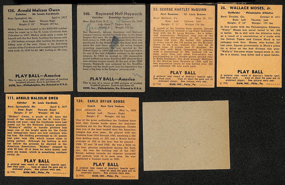 Lot of (15) Secretarial (Non-Authentic) Signed Baseball Cards w. Doerr, (2) Gomez, Dykes, +