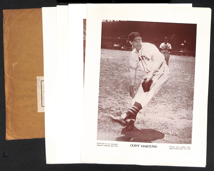 (11) 1940s M113 and/or M114 Baseball Magazine New York Giants Player Supplement Photos (w. Orginial Mailing Envelope)