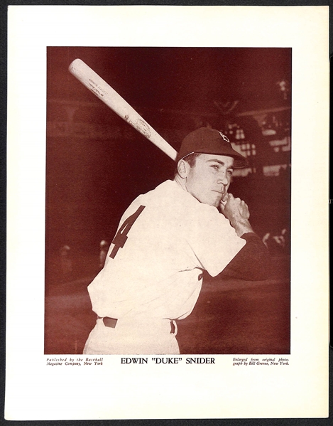 (14) c1940s M113 and/or M114 Baseball Magazine Brooklyn Dodgers Photos w. Snider, Hodges, Reese