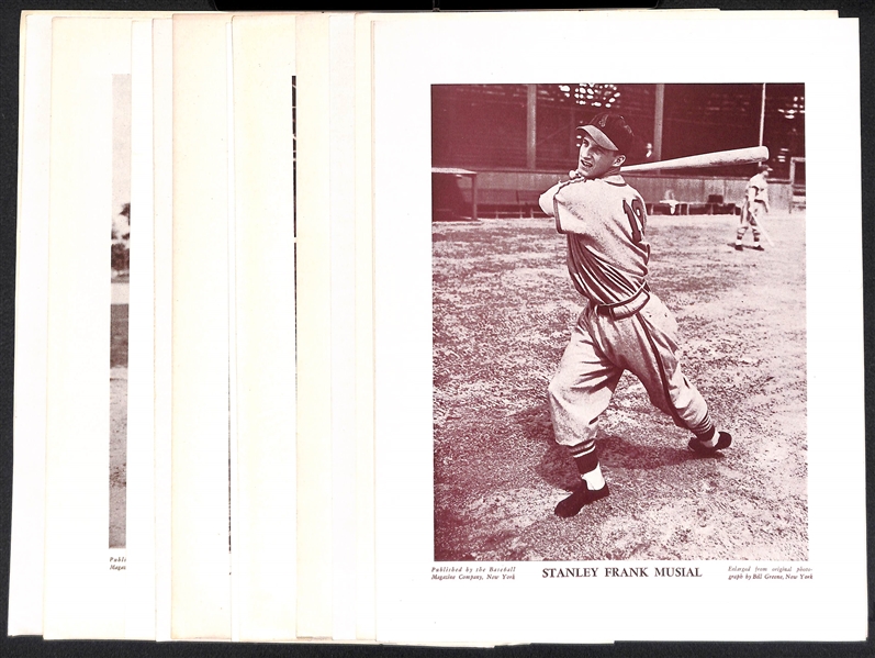 (14) c1930s-40s M113 and/or M114 Baseball Magazine Photos w. Stan Musial, Schoendienst, Slaughter, Kell, Kluszewski, +