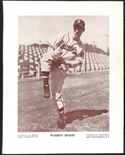 (12) c1930s-40s M113 and/or M114 Baseball Magazine Photos w. Spahn, Mize, Doby, Boudreau, Arky Vaughan, +
