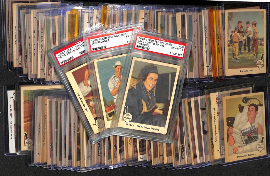 1959 Fleer Ted Williams Set - 79 of 80 Cards (Missing #68) w. 3 PSA Graded Examples