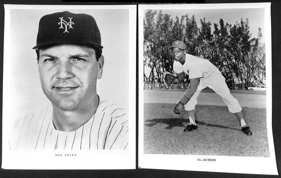 (16) Mets Team Issued Photos (Late 1960s or Early 1970s) w. RARE Nolan Ryan, Tom Seaver, Yogi Berra, Casey Stengel, Warren Spahn