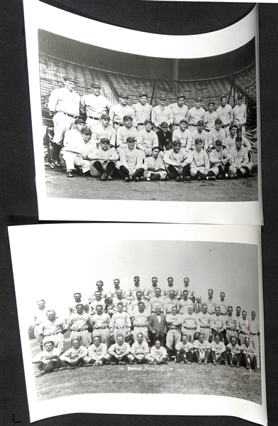 Lot of (8) Yankees Souvenir Team Photos Likely Printed in the 1960s-1970s - 1922, 1923, 1928, 1931, 1932, 1937, 1938. 1939