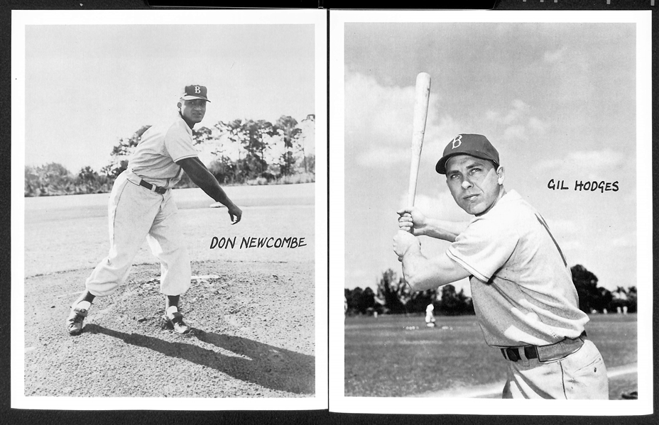 Lot of (12) Rare 1950s Brooklyn Dodgers 8x10 Souvenir Photos w. Campanella, Snider, Hodges, Reese, +