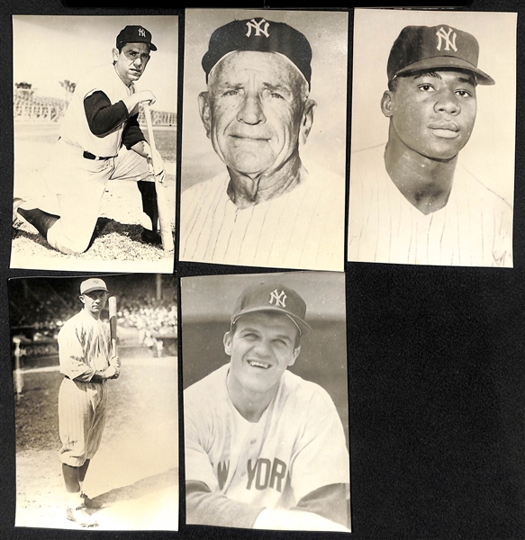 (24) Yankees Real Photo Postcards c. 1950s-60s Off Original Negatives (From Brace/Burke) w. Berra, Stengel, Downing, Frank Baker, Skowron, +