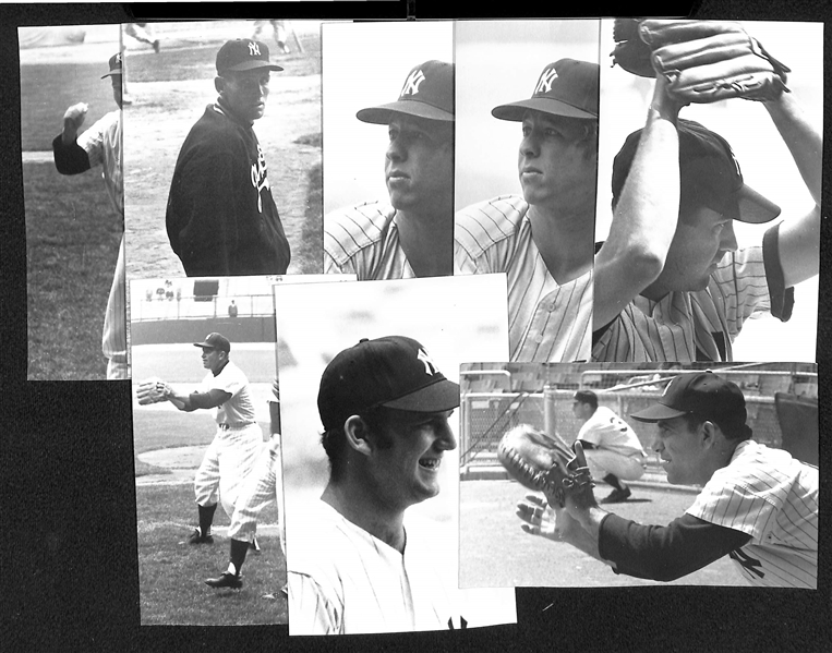(8) Unique c.1960-70 Yankees 3.5 x 5.5 Photos Stamped By Photographer John Anderson (Berra, Munson, Maris, Murcer, +)  