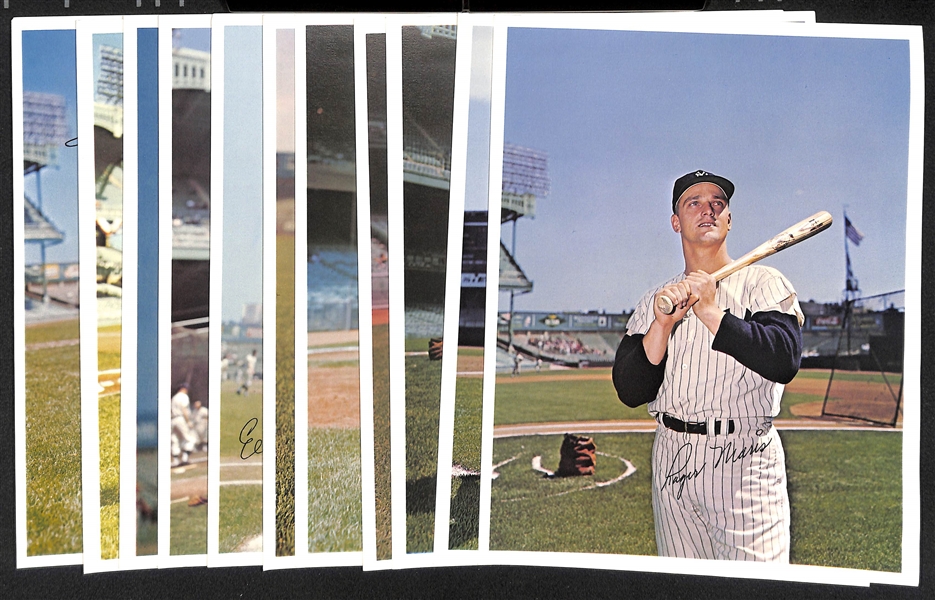 1966 NY Yankees Color 8x10 Picture Pack Partial Set (11 of 12) - 1966 Picture Day Stadium Giveaway w. Maris, Ford (Missing Mickey Mantle)