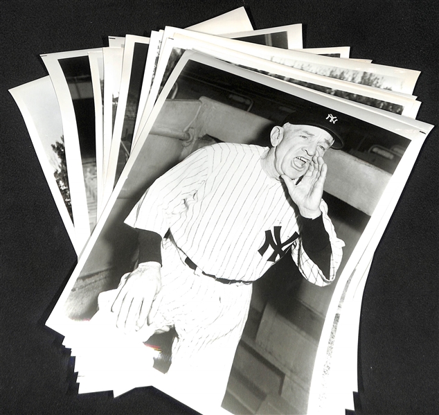 Lot of (16) Vintage Yankees 8x10 Photos (Some Type 1) w. Stengel, Slaughter, Skowron, Silvera, Woodling, +