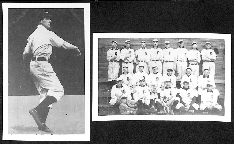 (31)  1960s-70s Real Baseball Photo Postcards w. Cobb, Jennings, Mordecai Brown, Chance, Evers, Tinker, 1907 Tigers w. Cobb (Made off Duplicate Negatives)