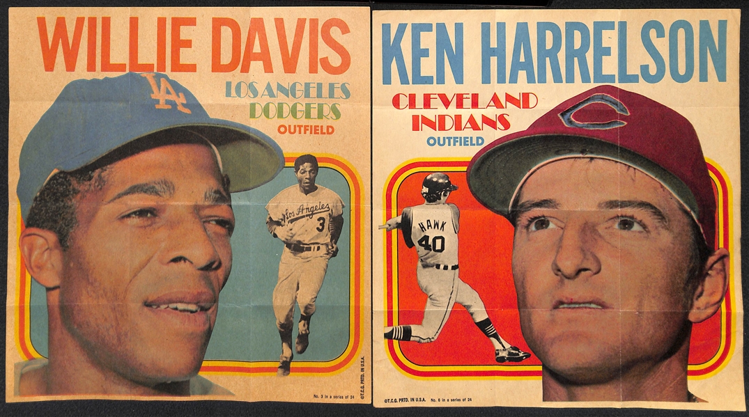 1970 Topps Baseball 8x10 Posters Near Complete Set (19 of 24) w. Bench, Carew, McCovey