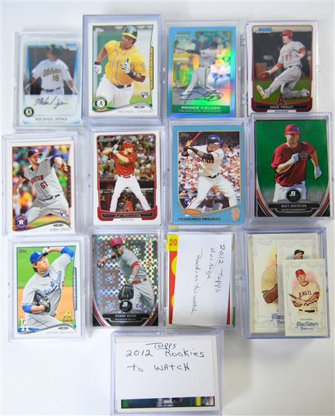 Lot of Over 400 Baseball Cards - Mostly Rookie & Second Year Cards From 2011-2013 w. Trout, DeGrom, Springer, Machado, Bogaerts