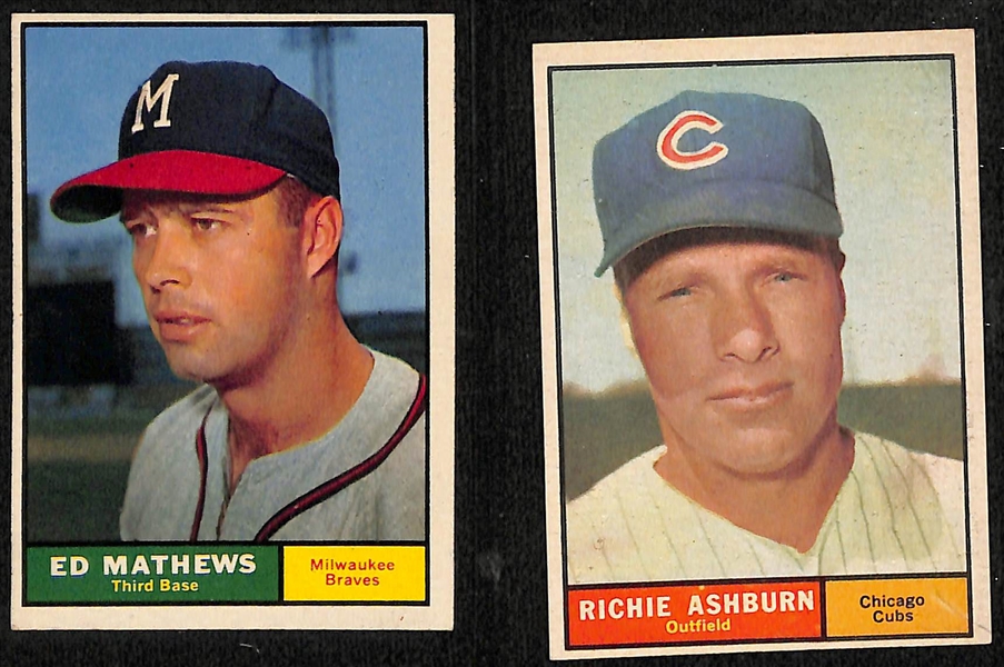 Lot of (59) 1960-1965 Topps Baseball Cards w. 1961 Eddie Mathews