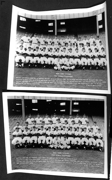 (12) Yankees Souvenir Team Photos (Likely Printed in the 1960s-1970s) - 1942, 1944-46, 1948-49, 1951-56