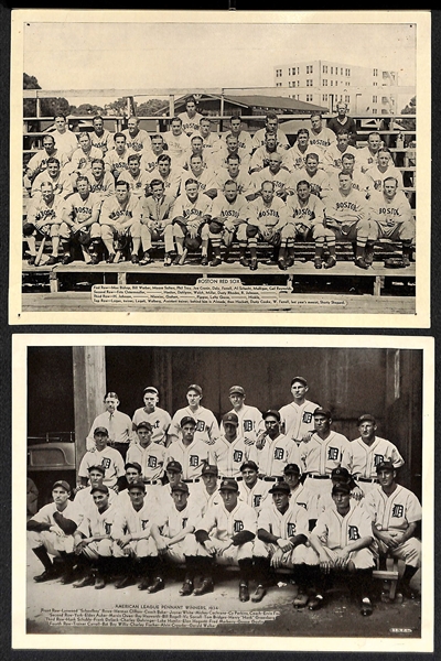 1936 Goudey R311 Glossy Finish Red Sox & Tigers Team Photo Cards
