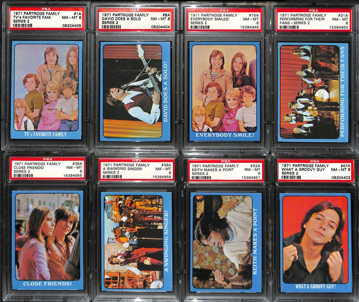 1971 Topps Partridge Family Complete Set Blue Series of 55 Cards w. (16) PSA Graded Cards