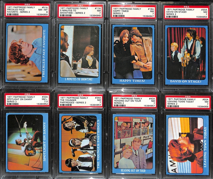 1971 Topps Partridge Family Complete Set Blue Series of 55 Cards w. (16) PSA Graded Cards
