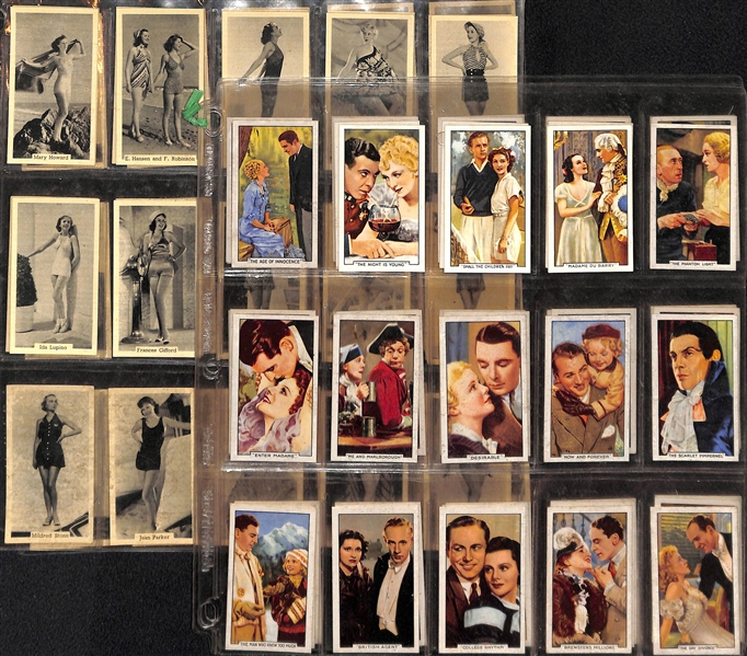 Lot of (2) 1940s-50s Gallaher/Murray's Cigarette Card Sets of Film Episodes & Bathing Beauties