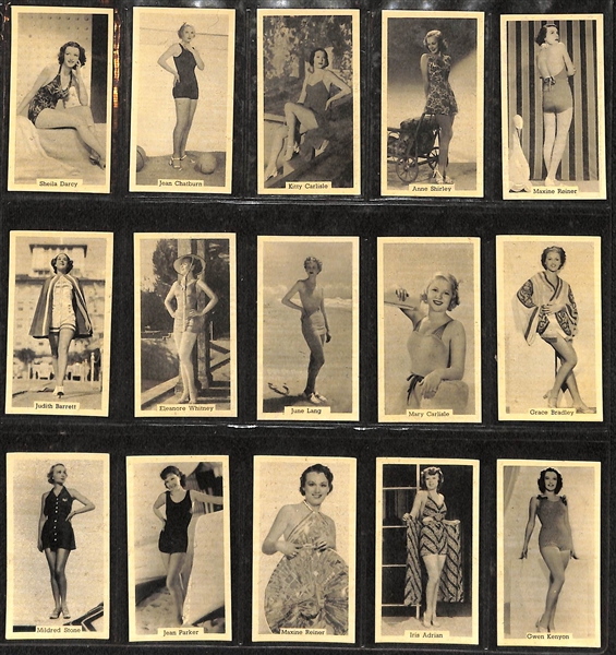 Lot of (2) 1940s-50s Gallaher/Murray's Cigarette Card Sets of Film Episodes & Bathing Beauties