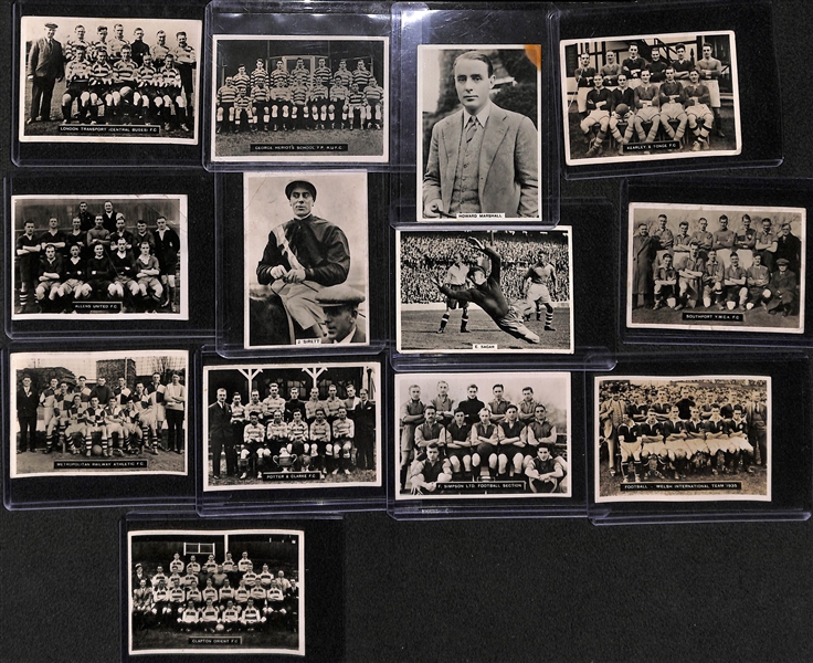 Lot of (28) Early 1900s-1930s Cigarette & Candy Famous Soccer Player & Team Cards