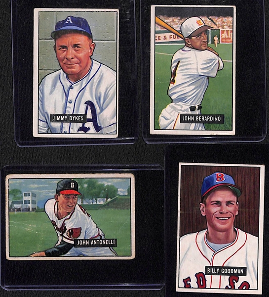 Lot of (24) Different 1951 Bowman Baseball Cards w. Jimmy Dykes