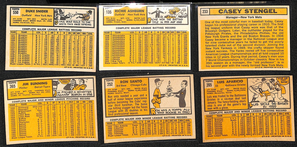 Lot of (100) Different 1963 Topps Baseball Cards w. Duke Snider