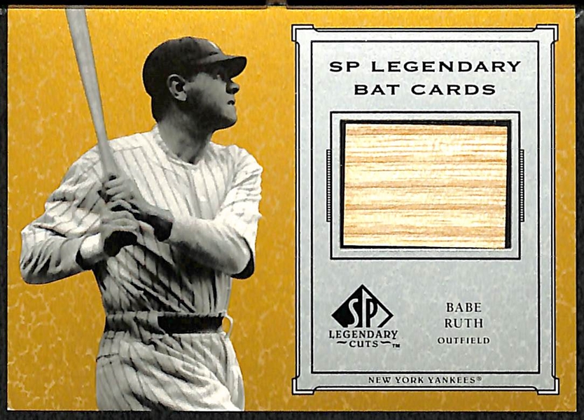 2001 SP Legendary Cuts Babe Ruth Legendary Bat Card